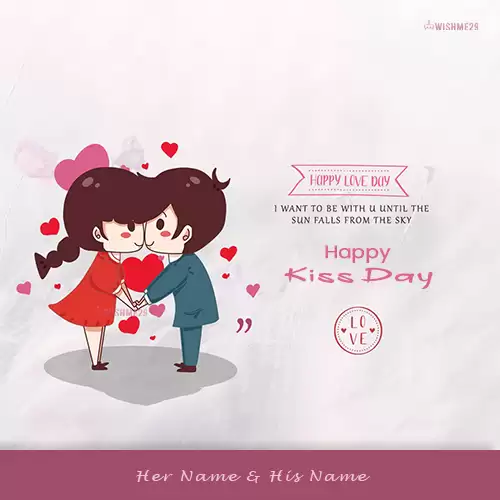 Happy Kiss Day 2024 Card With Name Editing Online