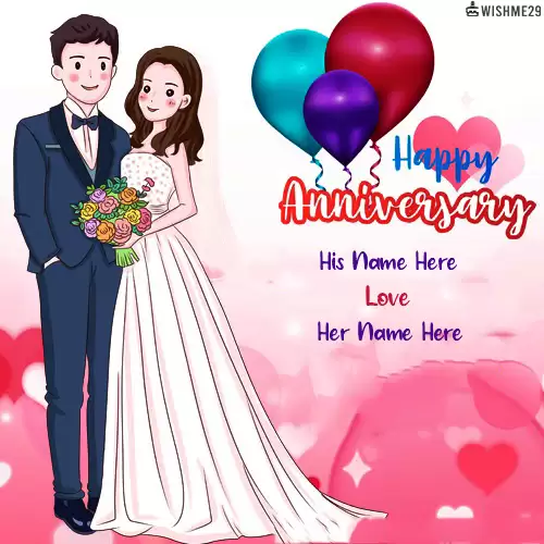 Happy Marriage Anniversary Card Images With Couple Name Online