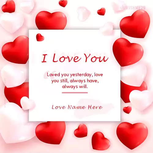 I Love You Card Status With Name Download