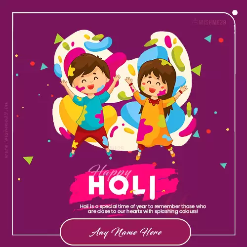 Write Name On Holi Cartoon Pics Card