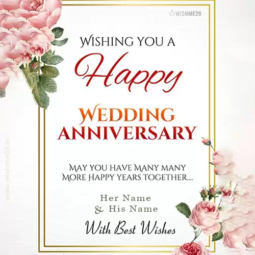 Marriage Anniversary Card With Couple Name Download