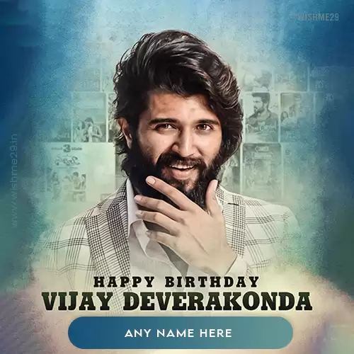 Vijay Deverakonda Birthday Card With Name Edit