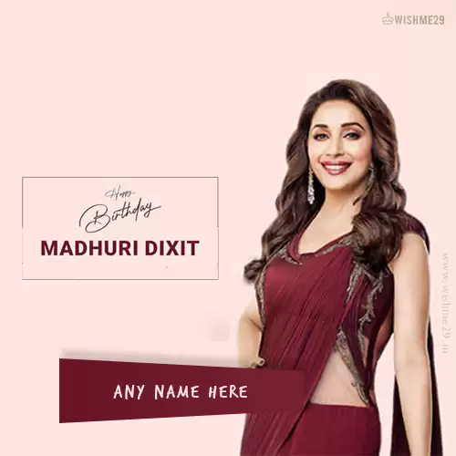 Madhuri Dixit Birthday Card With Name Edit Free