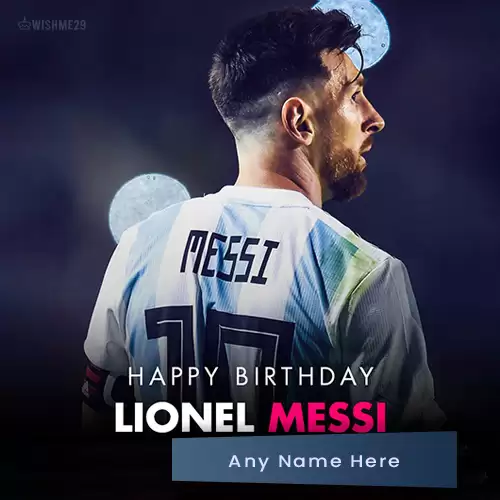 Lionel Messi Birthday Greeting Card With Name And Photo