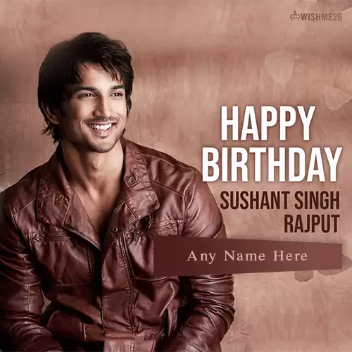 Sushant Singh Birthday Card With Name And Photo Editor