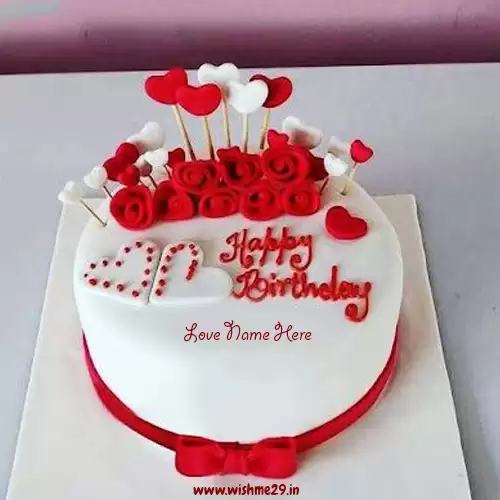 Love Couple Birthday Cake With Name