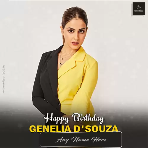 Happy Birthday Genelia D'Souza Wishes With Name Download