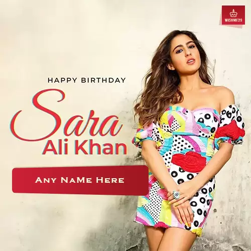 Sara Ali Khan's Birthday Picture With Their Name And Photo