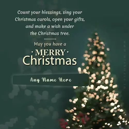 Create Your Name On Merry Christmas Tree Wishes Employees