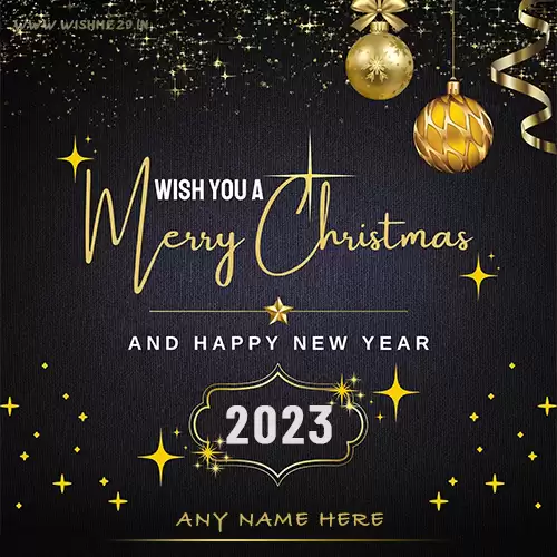 Christmas Tree And New Year 2025 Wishes Greeting Card With Name