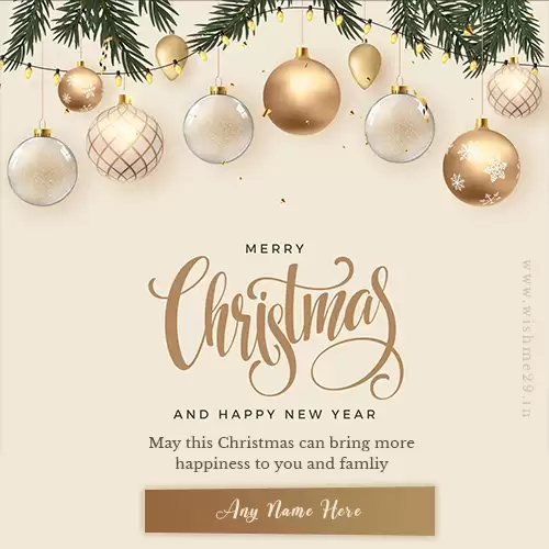 Christmas New Year Greetings Cards With Name Edit