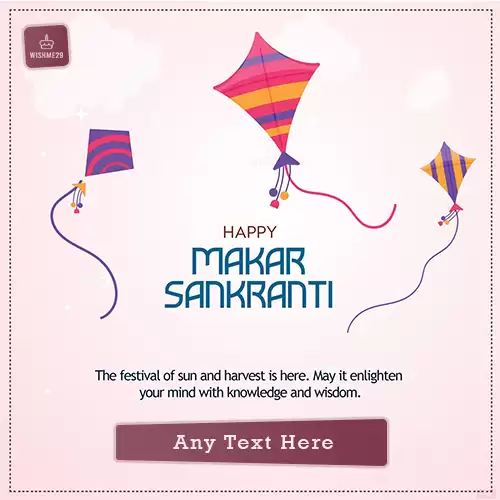 Happy Makar Sankranti Uttarayan 2024 Card Image With Name