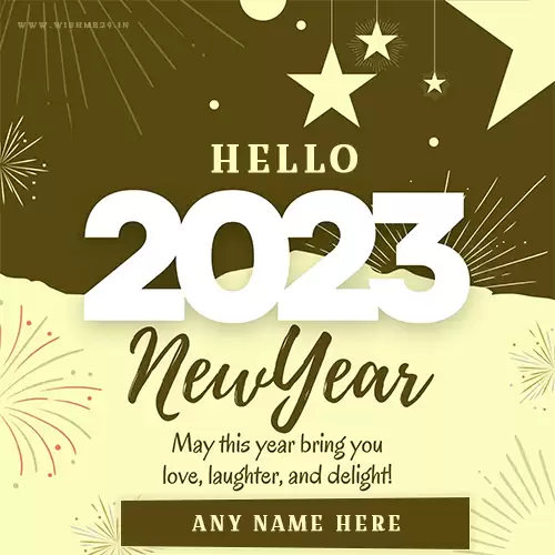 Hello 2023 Happy New Year Card With Name