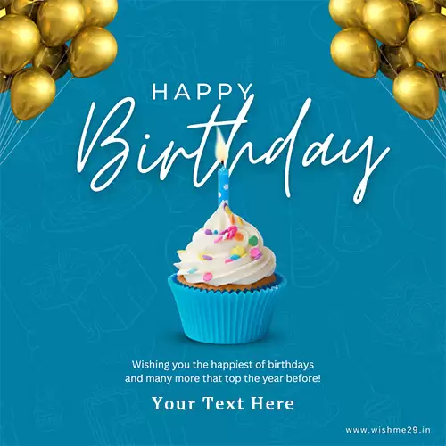 Happy Birthday Cup Cake With Name Write Online Download