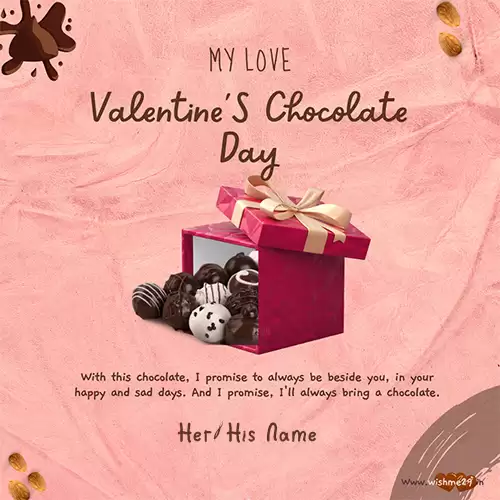 Personalized Chocolate Day Card For Valentine's Day With Name