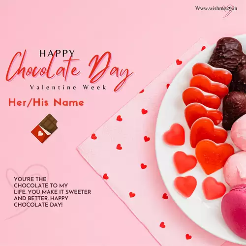 Name-printed Chocolate Day Greeting Card With A Name