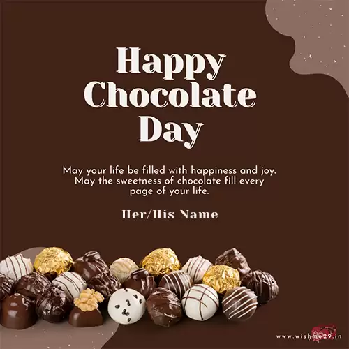 Custom Chocolate Day Greeting Card With A Name
