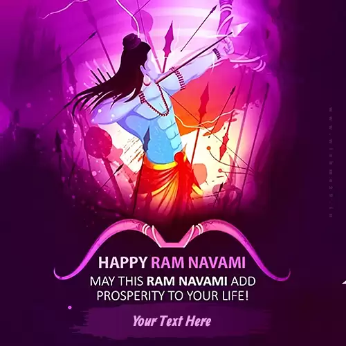 Ram Navami 2024 Wishes Greeting Card With Name Photo In English