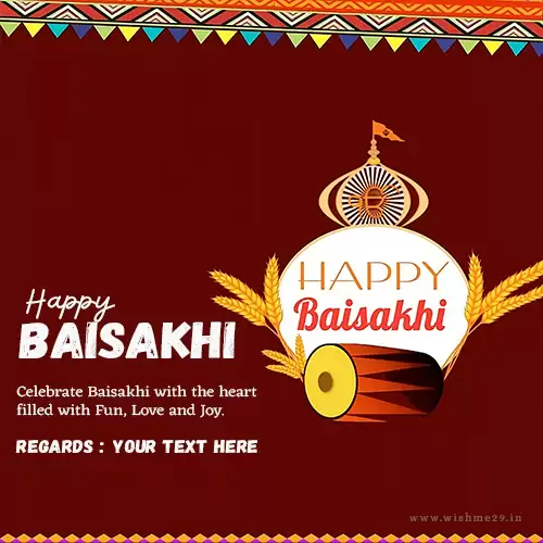 Happy Baisakhi And Tamil New Year 2024 Wishes Card With Name