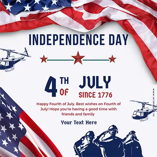 Create Your Own Independence Day United States Card Images With Name