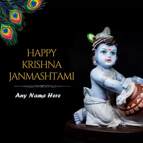 Jai Shree Krishna Birthday Wishes Card With Name Edit