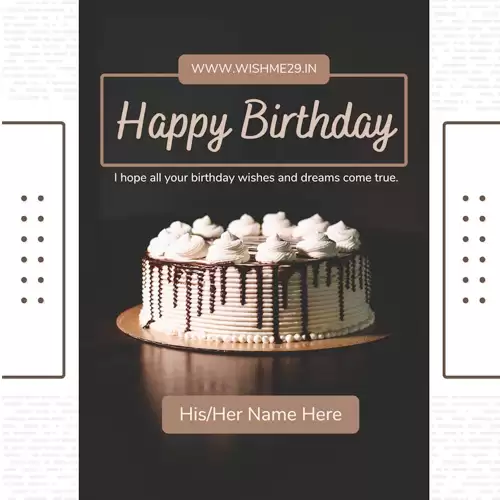 Chocolate Birthday Cake With Name And Images Edit Online