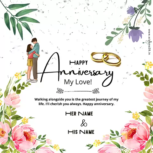 Online Anniversary Card Maker With Couple Name