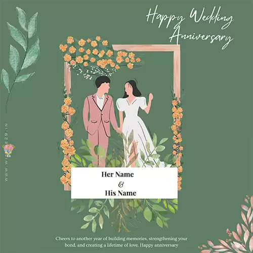Wedding Anniversary Wishes Card With Editing Name Online