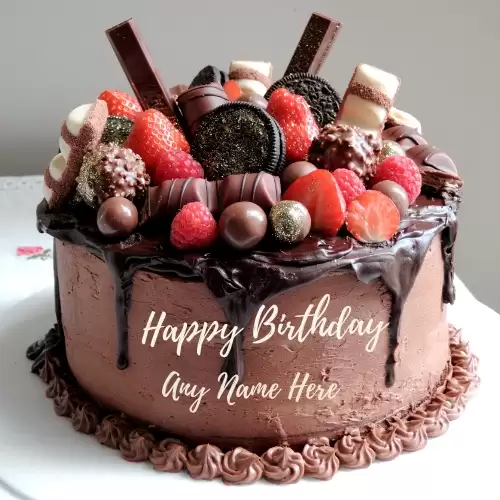 Chocolate Candy Birthday Cake With Name Generator