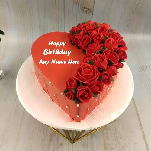 Happy Birthday Wishes Love Cake With Name Heart Shape