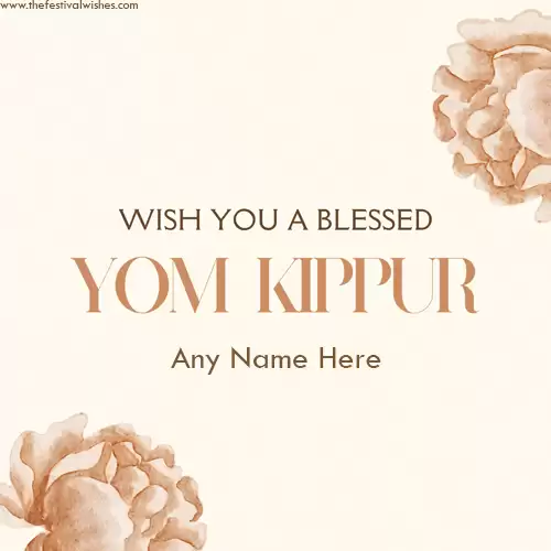 Write Name On Blessed Yom Kippur 2024 Images Download