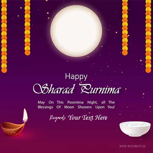 Write Name On Happy Sharad Purnima 2024 Wishes Quotes