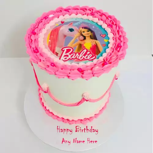 Barbie Birthday Cake Images With Name Edit