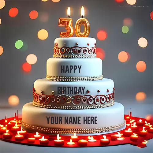 Happy 30th Birthday Cake Images With Name Edit