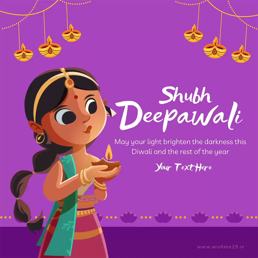 Write Name On Shubh Deepawali Greeting Card Quotes