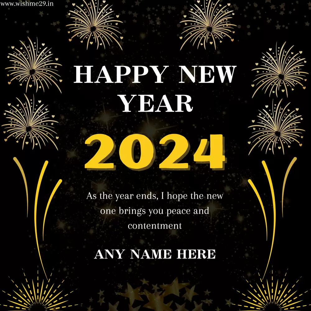 Happy New Year 2024 Card With Name And Pics