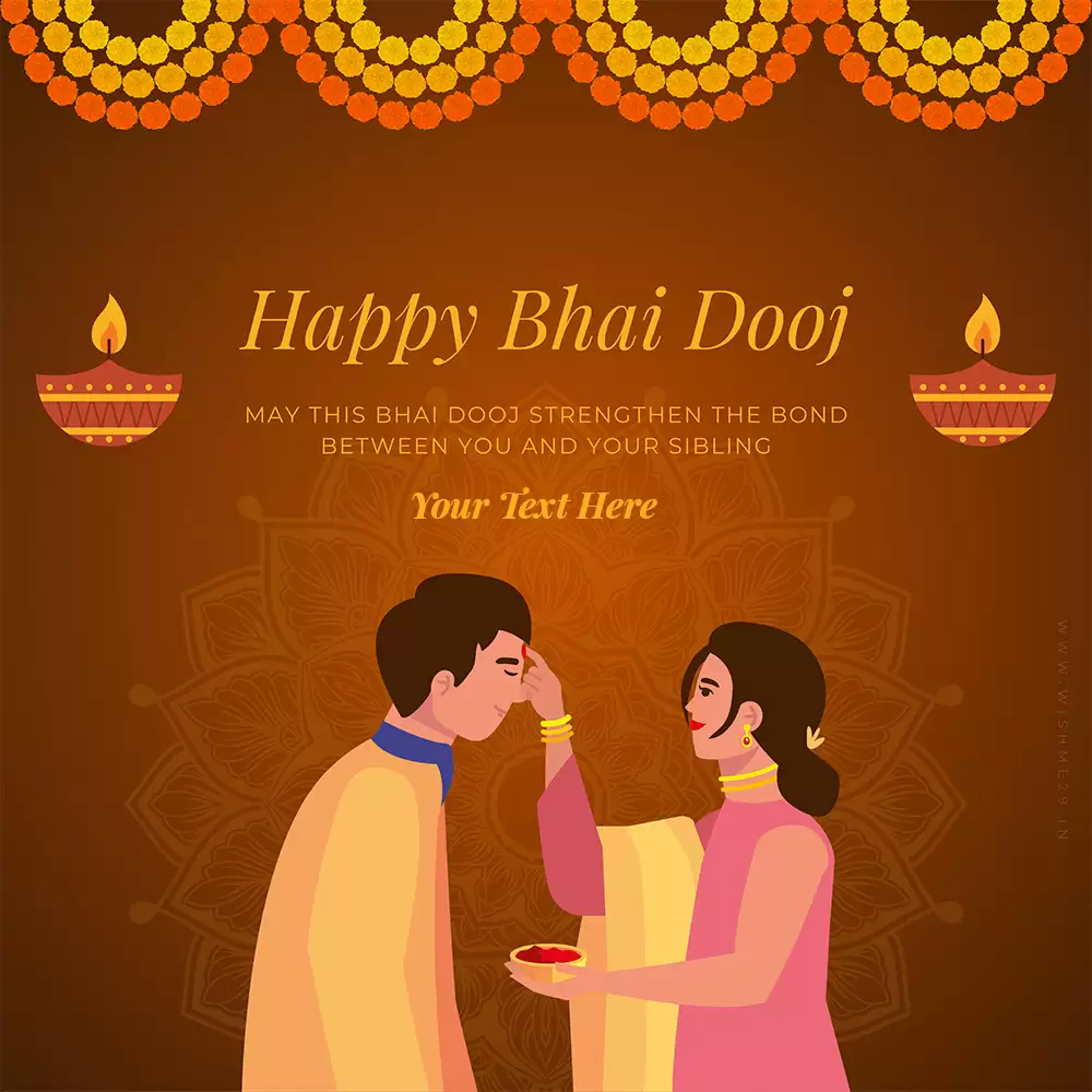 Write Name On Bhai Dooj 2024 WhatsApp Status And DP Images