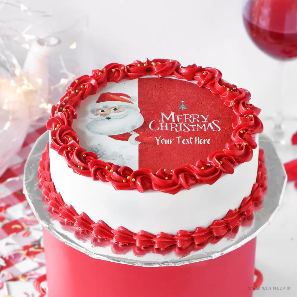 Santa Claus Birthday Cake With Name And Image Download