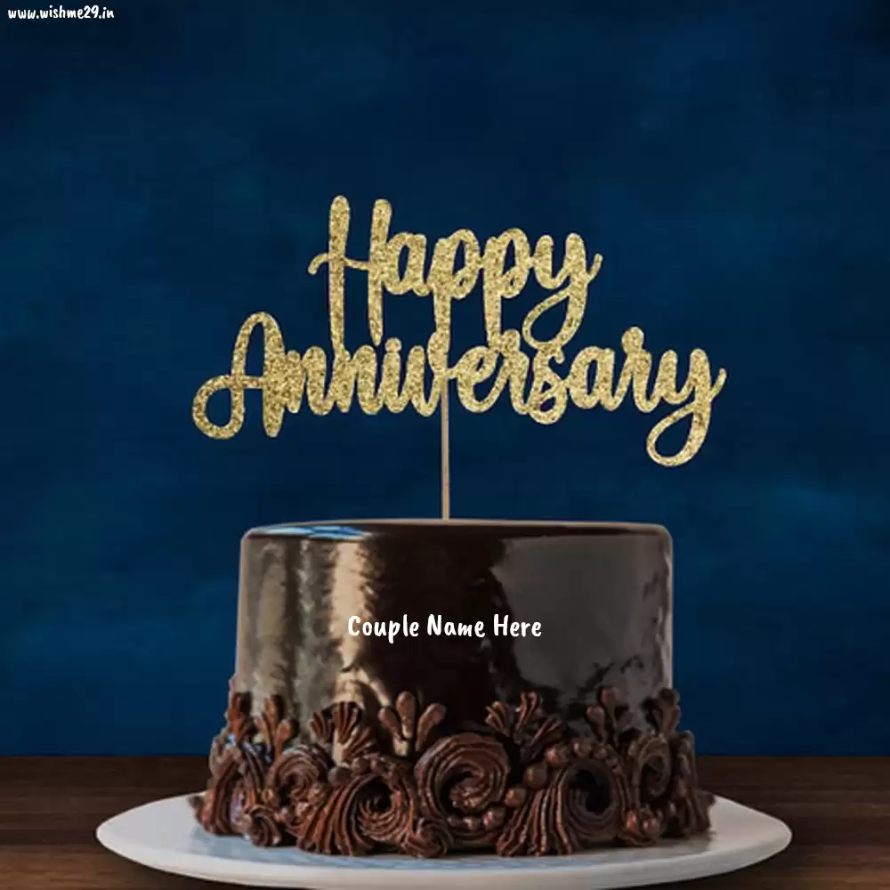 Happy Anniversary Chocolate Cake With Name Edit