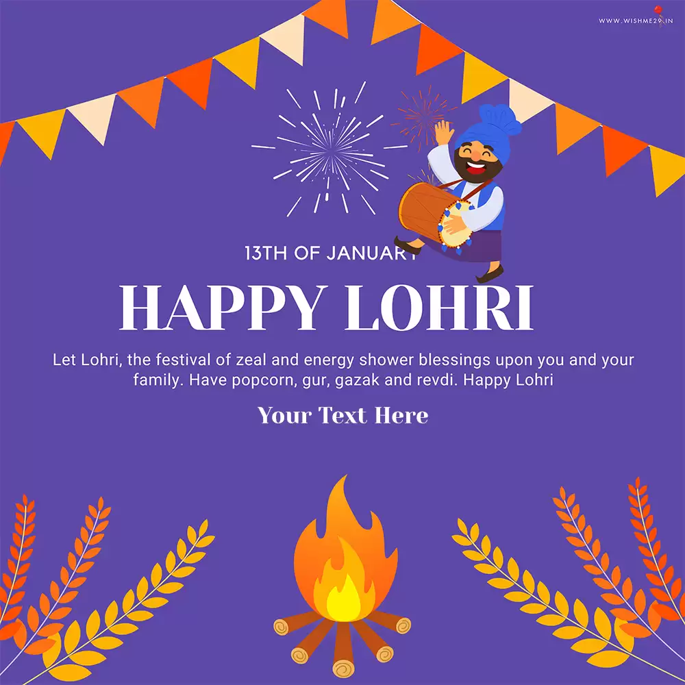 Create Happy Lohri 2024 Name Images Online Pics Download