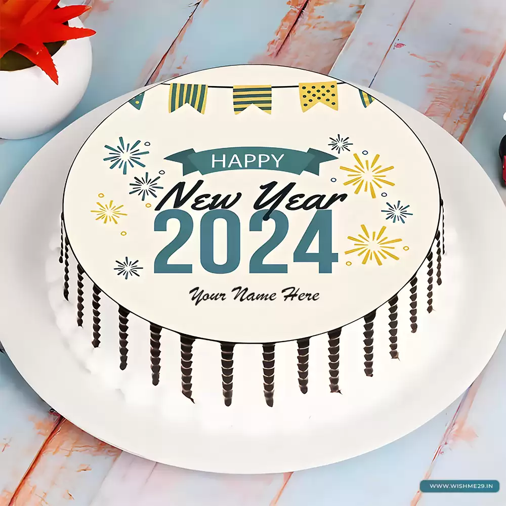 Happy New Year 2024 Cake With Name