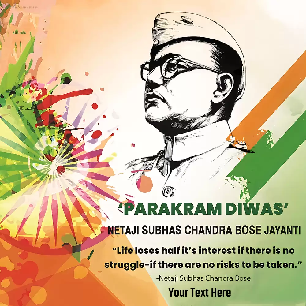 Free Download Netaji Subhash Chandra Bose Jayanti 2024 Images With Name