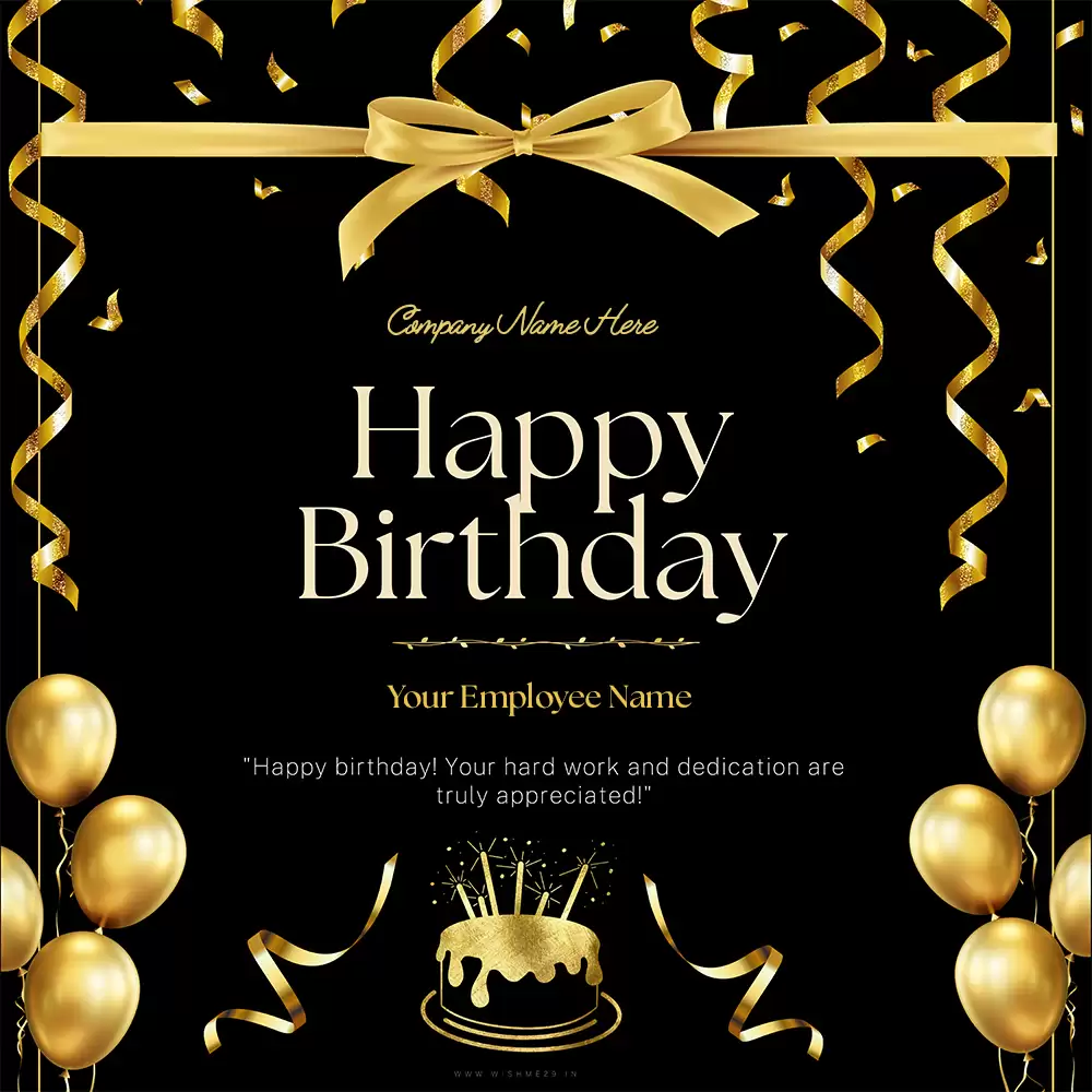Happy Birthday Wishes For Employee Images With Name In English