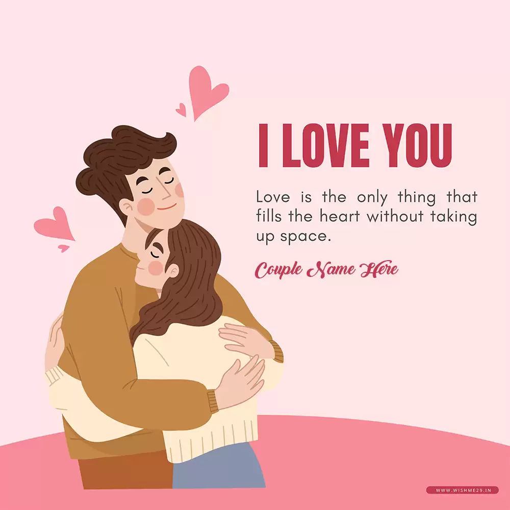 Beautiful I Love You Greeting Card Image With Name