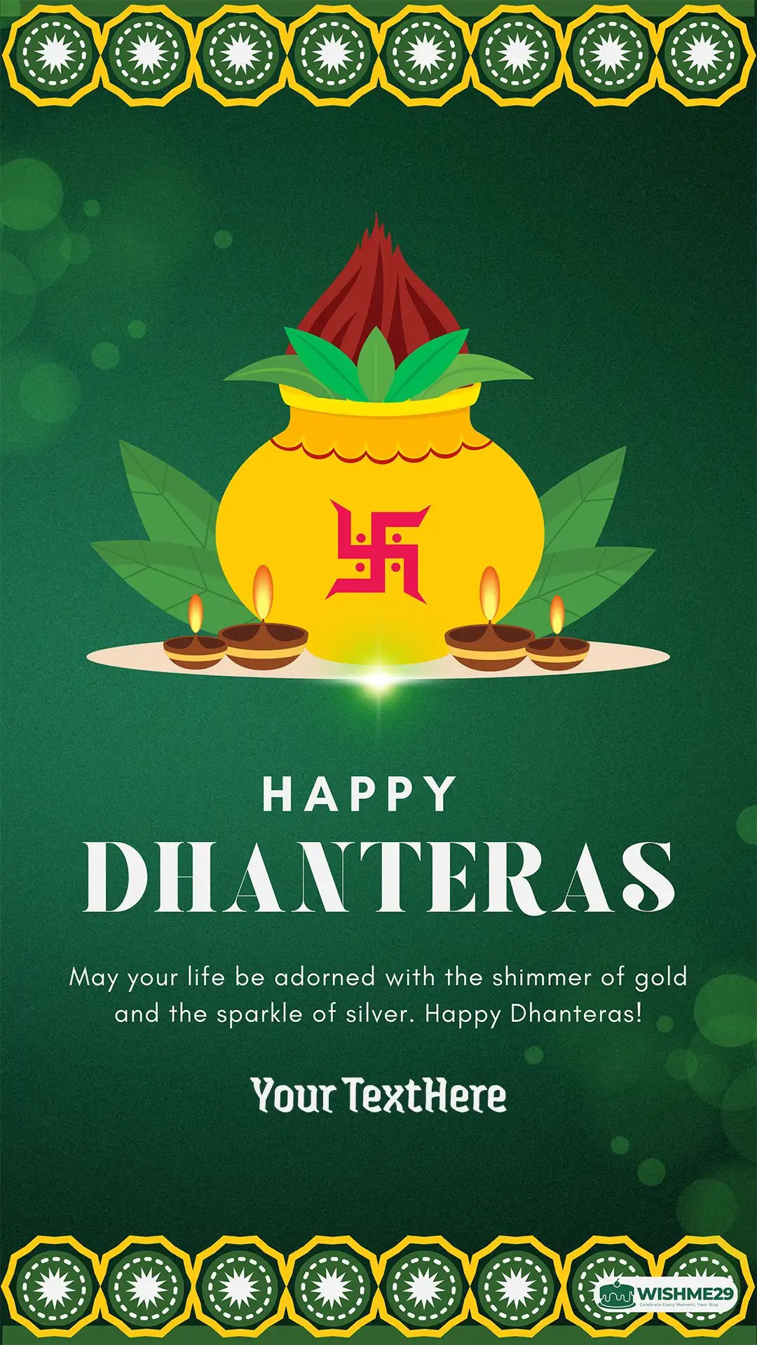 Free Happy Dhanteras 2025 Business Card Design Online With Name